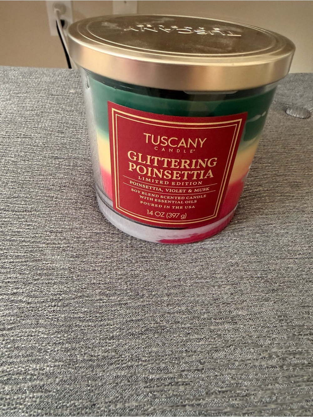 Tuscany Candle Glittering Poinsettia Limited Edition 14 oz New
